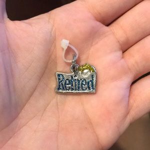 Silvertone Glitter Retired Charm